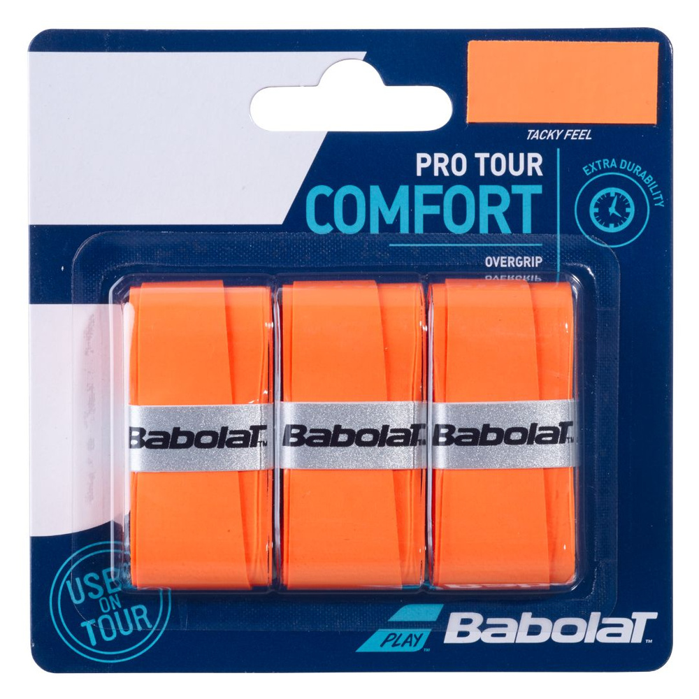 Намотка для ракетки Babolat pro tour comfort overgrip - 3 шт. (оранжевый)  #1