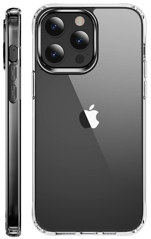 Чехол Zazpol для iPhone 14 Pro / чехол на айфон 14 Pro (айфон 14 про) прозрачный, с защитой камеры, противоударный #1