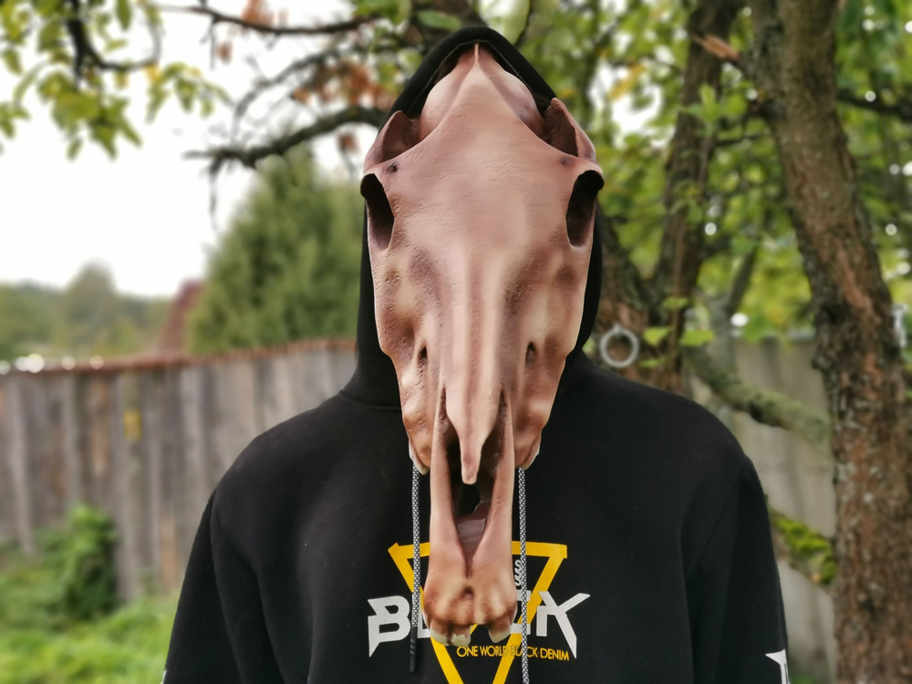 Карнавальная маска-череп лошади большая, маска лошади на голову  #1