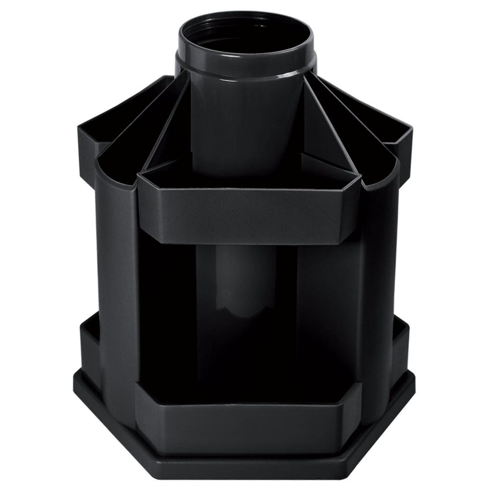 Подставка-органайзер Brauberg Maxi DESK, 10 отделений, вращающаяся, 157х140х175 мм, черная (ОР200)  #1