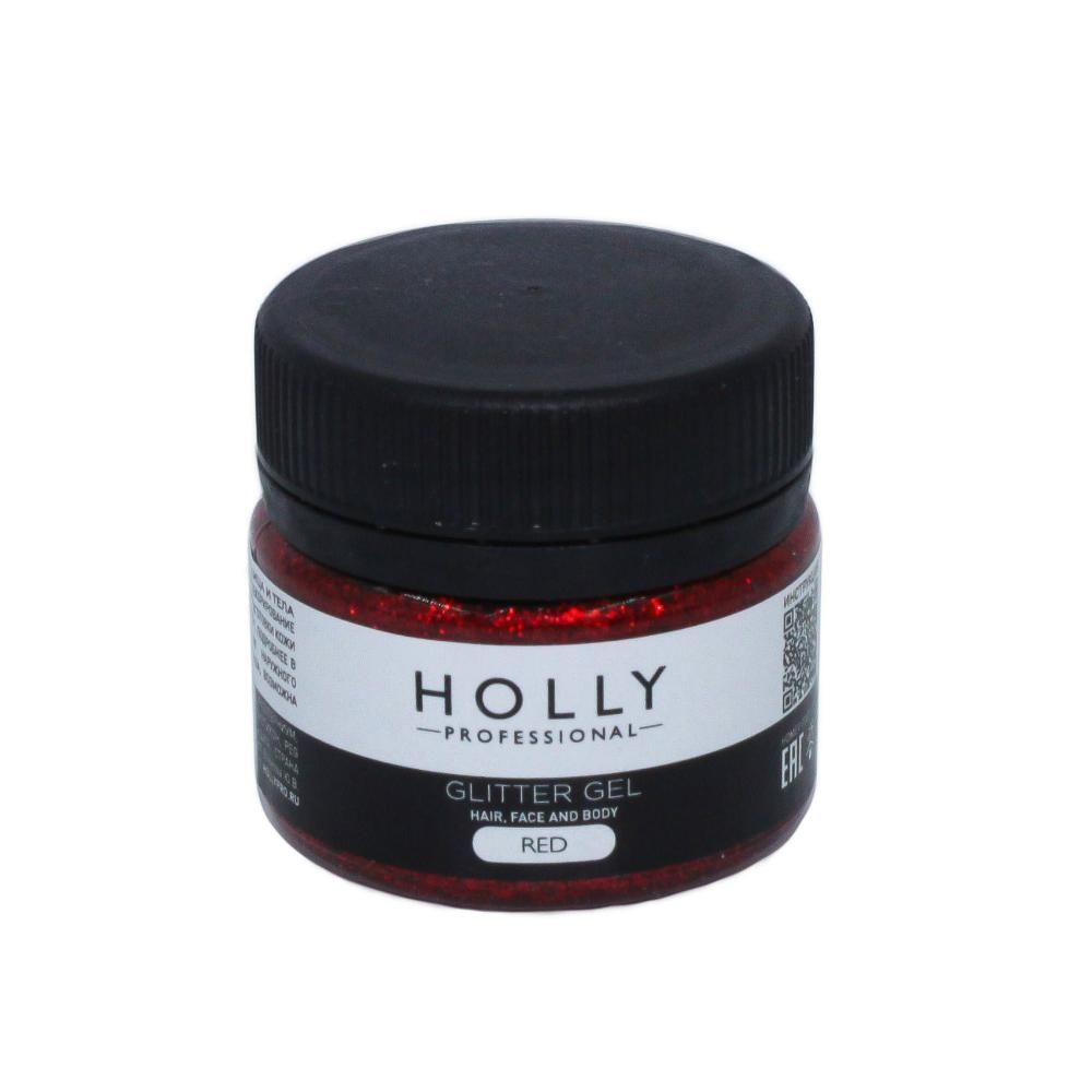 Глиттер для глаз, лица, волос и тела Glitter Gel, Holly Professional (Red)  #1