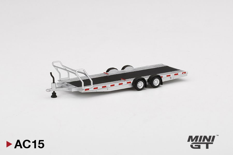 Модель коллекционная Mini GT 1:64 Car Hauler Trailer Type A Silver #1