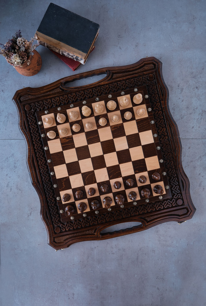 Шахматы-нарды "Орнамент" настольная игра #1