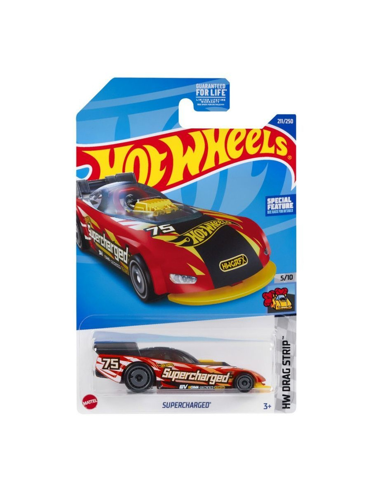 HCV90 Машинка металлическая игрушка Hot Wheels коллекционная модель SUPERCHARGED красный  #1