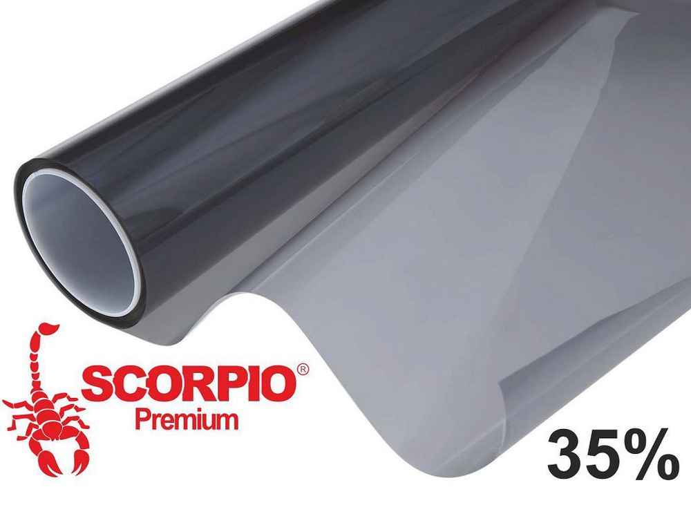 Тонировочная плёнка / Тонировка металлизированная Scorpio Premium Carbon HP 35 1,52x1,5 м Черный  #1