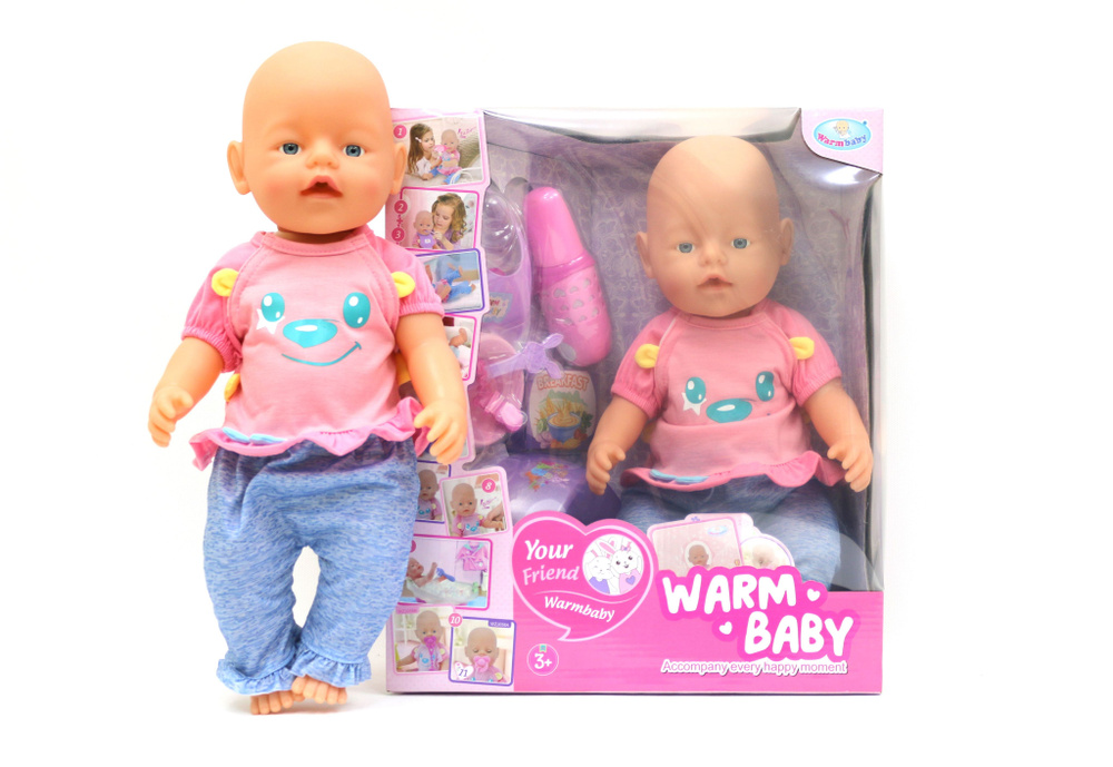 Кукла пупс с аксессуарами 40см WZJ058B-576 Warm Baby / Игрушка для девочек  #1