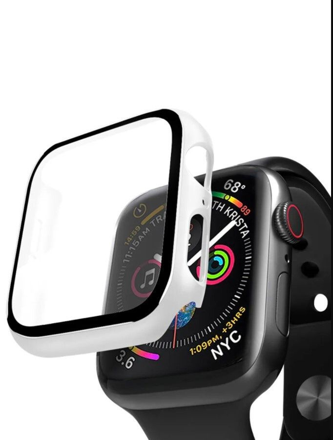 Защитный пластиковый чехол (кейс) Apple Watch Series 1 2 3 (Эпл Вотч) 42 мм для экрана/дисплея и корпуса #1