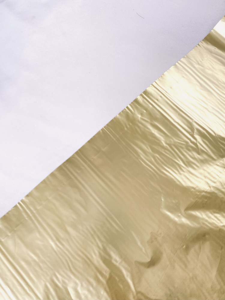 Полисилк металлик светло-золотой двухсторонний для упаковки подарков и цветов, 1x5м  #1