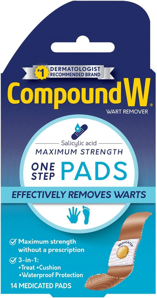 Compound W Pads, пластыри от бородавок, для удаление кожных наростов, 14 шт.  #1