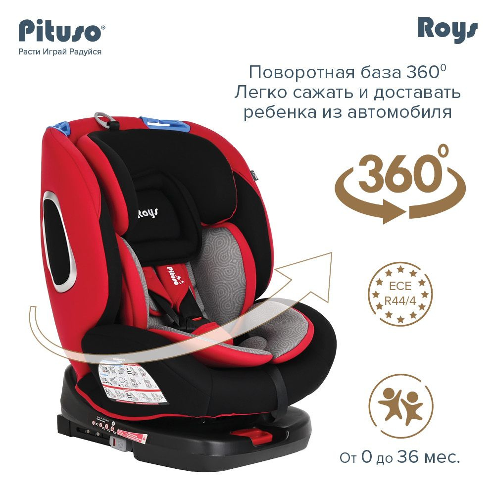 Автокресло детское поворотное на 360 градусов 0/1/2/3, 0-36кг Pituso Roys Isofix  #1