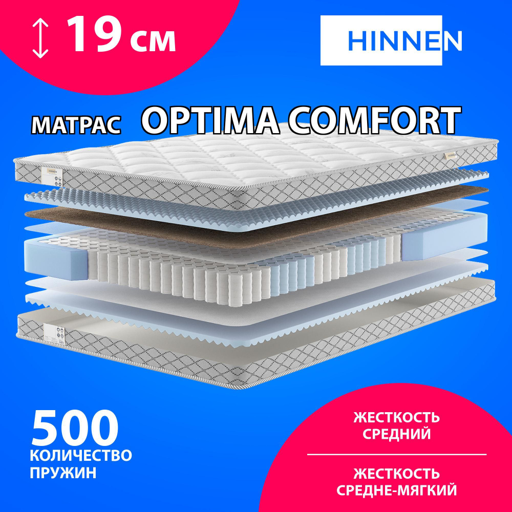 Hinnen Матрас Optima Comfort, Независимые пружины, 140х200 см #1