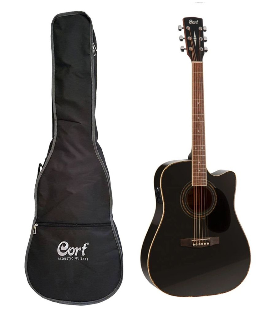 Cort Электроакустическая гитара AD880CE BK_Black Satin 6-струнная, корпус Ель 4/4  #1