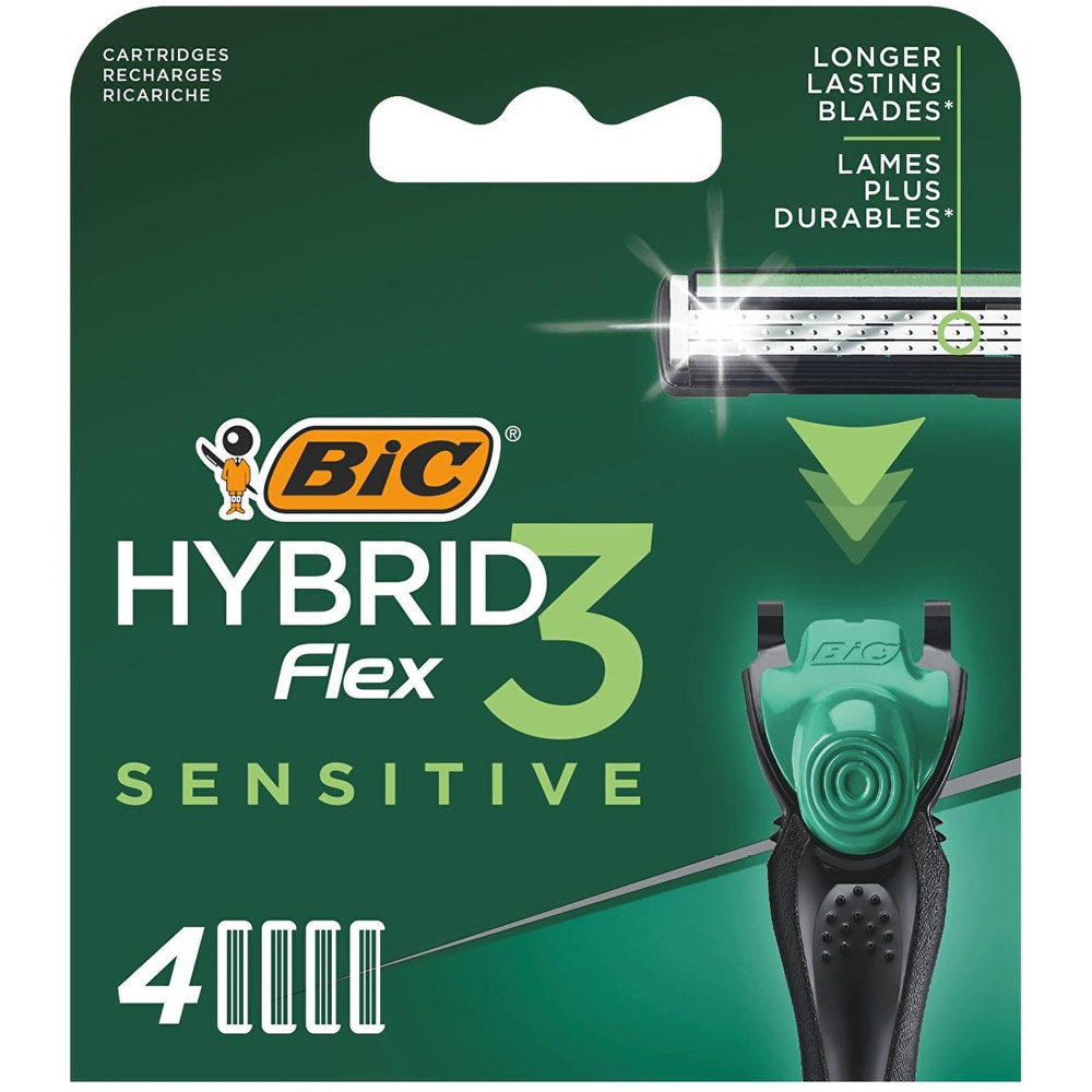 Кассеты для бритья Bic Flex 3 Hybrid сменные, 4шт #1