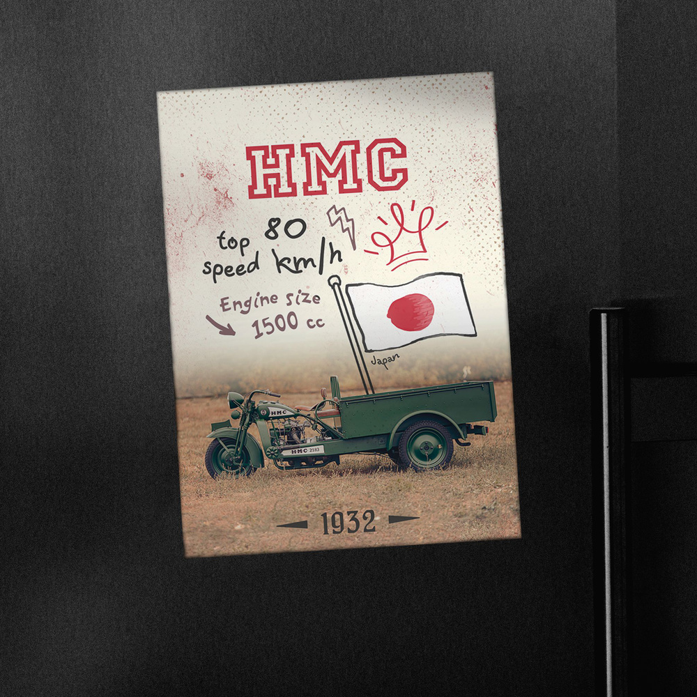 Магнит на холодильник с мотоциклом HMC , 1932 г.в. #1