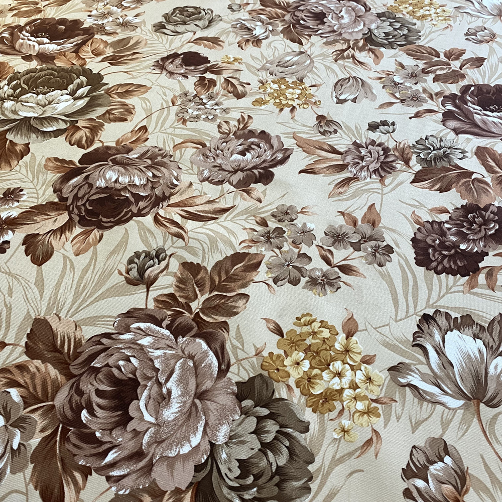Мебельная ткань Микровелюр с рисунком Цветы (M27-3) #1