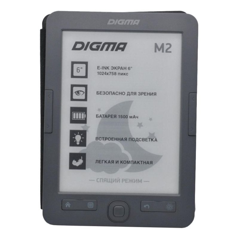 Книга электронная E-book Digma M2 d.gry, 150г, серый #1