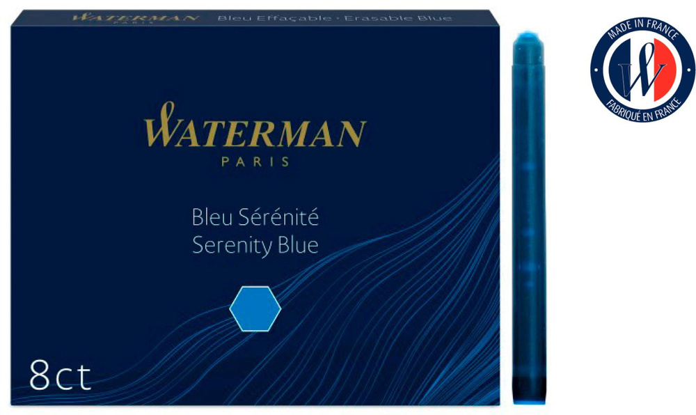 Картридж Waterman Standard (CWS0110860) Serenity Blue чернила для ручек перьевых (8шт)  #1