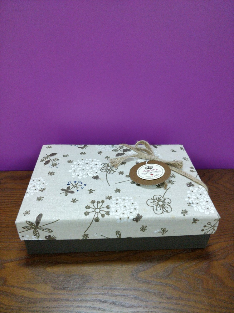 Коробка прямоугольная с декором "Цветы" 24.5*17*6.5 см #1