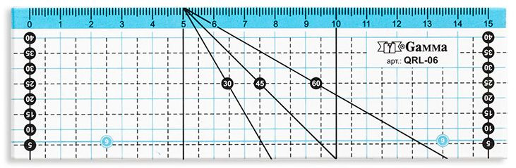 Линейка для пэчворка "Gamma" QRL-06 15x5 см пластик #1