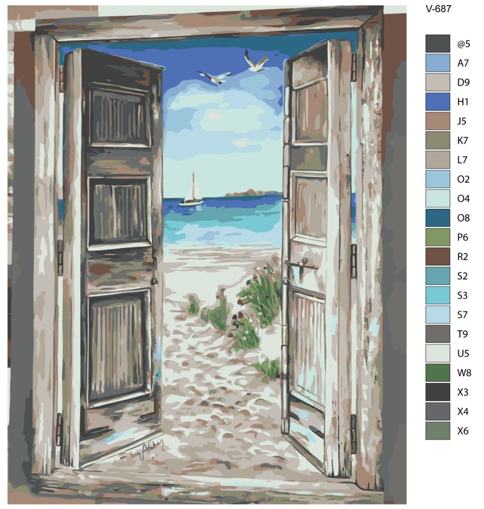 Картина по номерам V-687 "Открытые двери к морю", 40x50 см #1