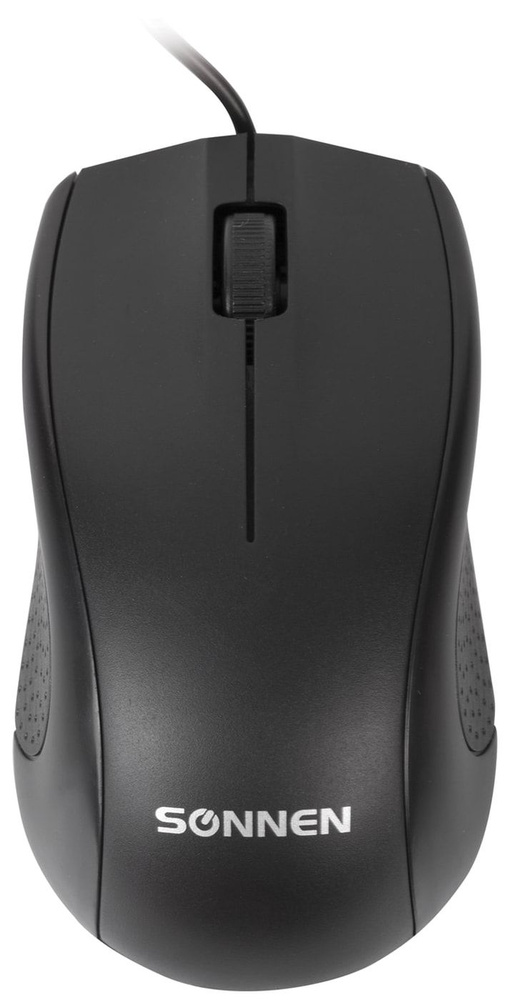 Мышь проводная М-201 USB 1000dpi 2 кнопки+колесо-кнопка оптическая черная  #1