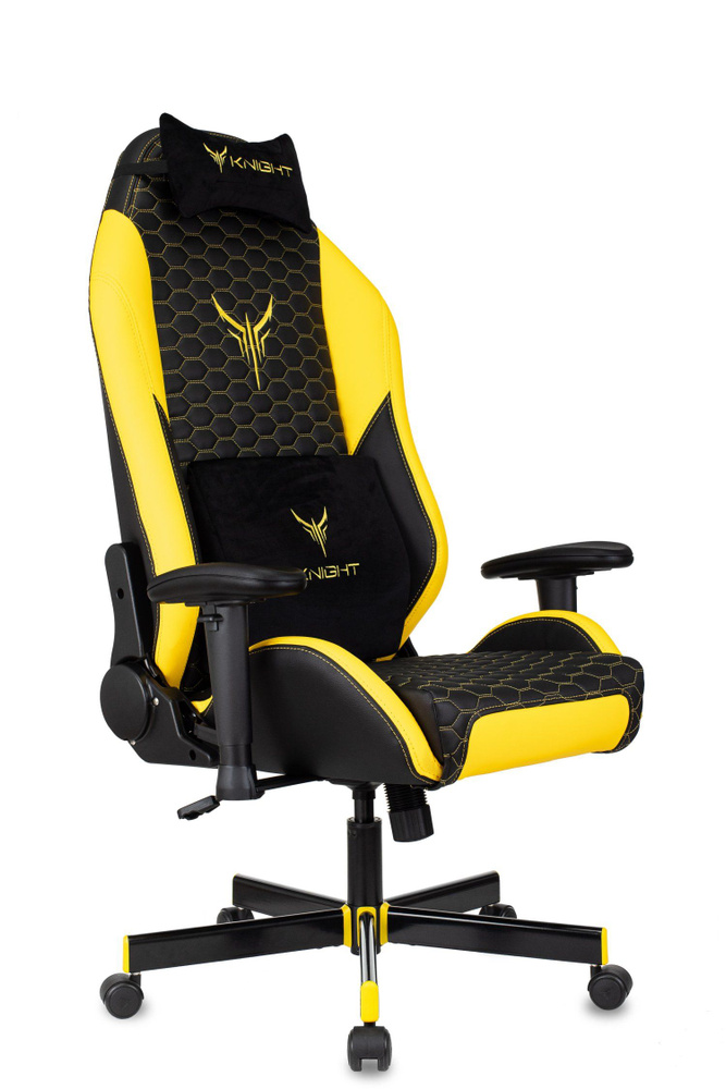 KNIGHT Игровое компьютерное кресло Кресло игровое KNIGHT NEON YELLOW, черный/желтый  #1