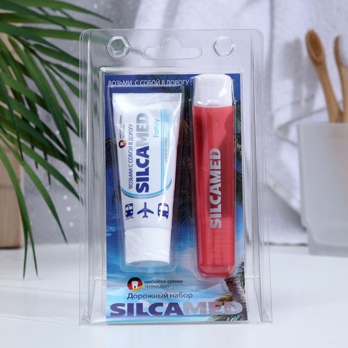 Набор дорожный: зубная паста Silcamed family, 30 г зубная щётка Silcamed  #1