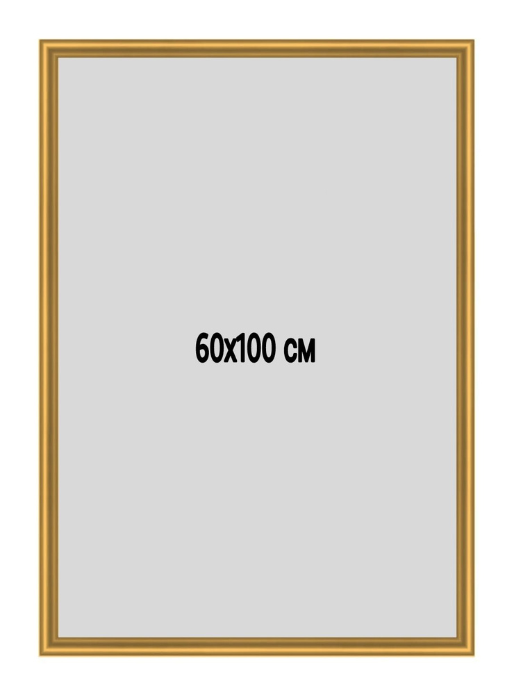 Фоторамка металлическая (алюминиевая) золотая для постера, фотографии, картины 60х100 см. Рамка для зеркала. #1