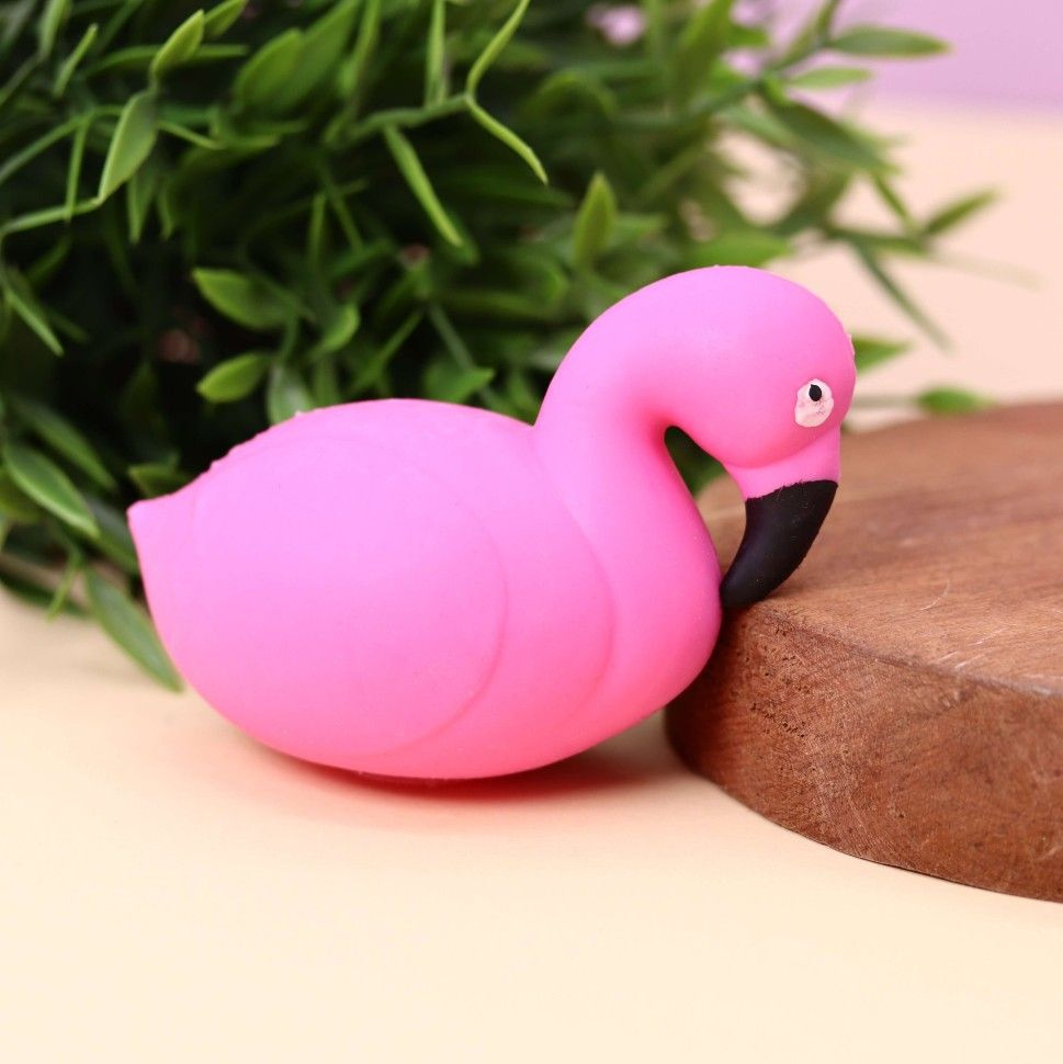 Игрушка антистресс мялка для детей Squeeze flamingo purple #1