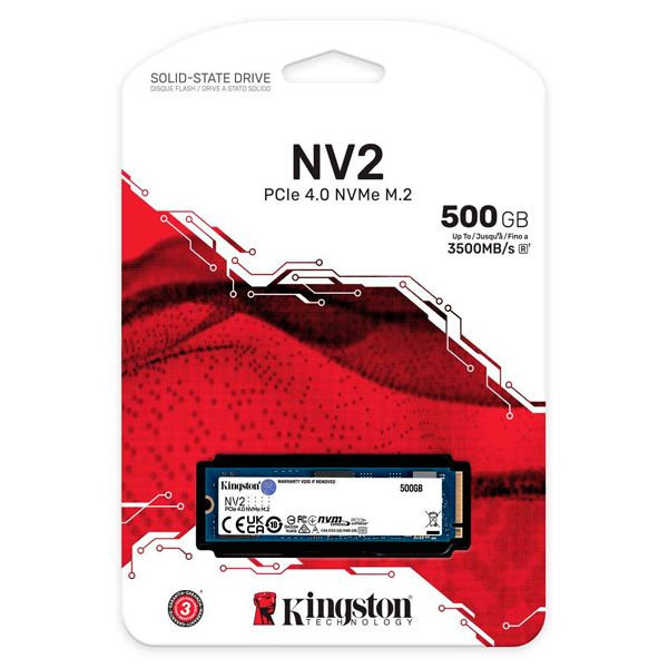 Kingston 500 ГБ Внутренний SSD-диск Накопитель SSD PCI-E 4.0 x4 500Gb SNV2S/500G NV2 M.2 2280_341020 #1