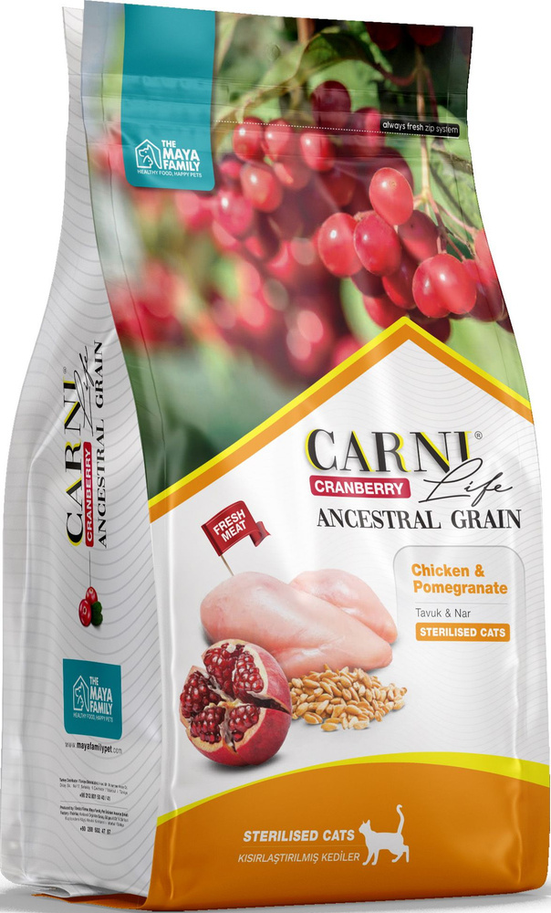 Корм Carni Life Ancestral Grain Sterilised Chicken & Pomegranate (низкозерновой) для стерилизованных #1