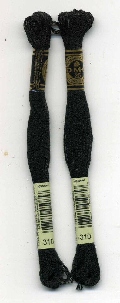 Мулине DMC (Франция), артикул 117, 100% хлопок, цвет 310 Черный, комплект из 2 шт.  #1