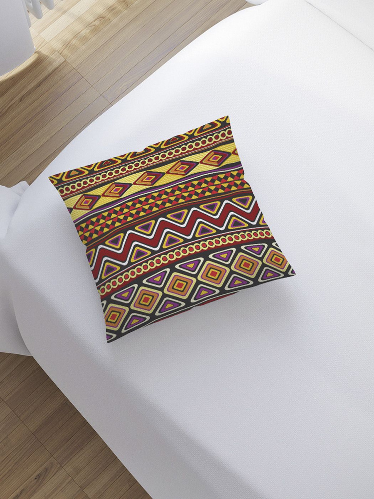 Наволочка декоративная на молнии, чехол на подушку "Африканское вдохновение" 45х45 см  #1