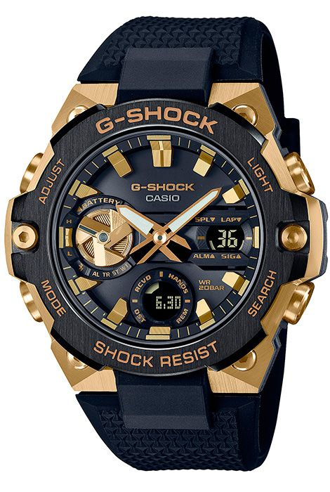 Противоударные мужские часы на солнечной батарее Casio G-Shock GST-B400GB-1A9 с Bluetooth (Блютуз)  #1