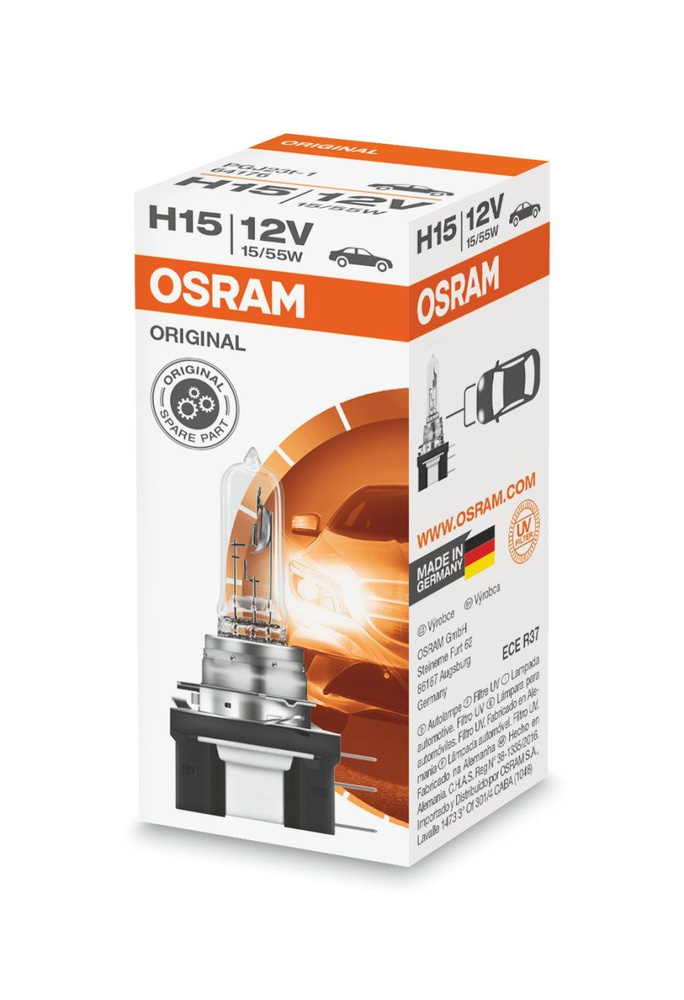 Лампа автомобильная галогенная H15 Osram Original Line 64176 1шт. #1