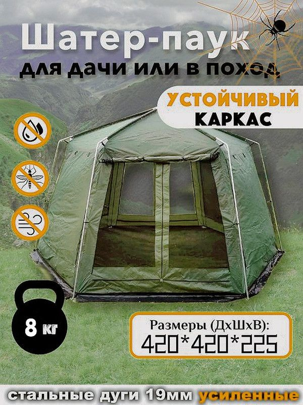 шатер туристическая с москитной сеткой /MirCamping большая садовый ,420*420*225cm  #1