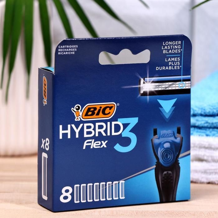 BIC Сменные кассеты Hybrid 3 Flex, 3 лезвия, 8 шт #1