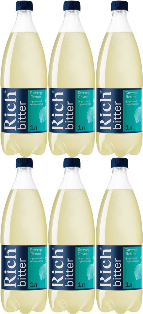Газированный напиток Rich Bitter тоник-лимон, комплект: 6 упаковок по 1 л  #1