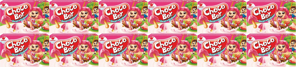 Печенье Choco Boy Йогурт и клубника, комплект: 12 упаковок по 40 г  #1