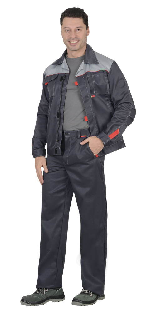 Костюм "СИРИУС-ФАВОРИТ" куртка, брюки т.серый со св.серым 56-170 (04027) рабочий практичный/спецодежда/форма #1