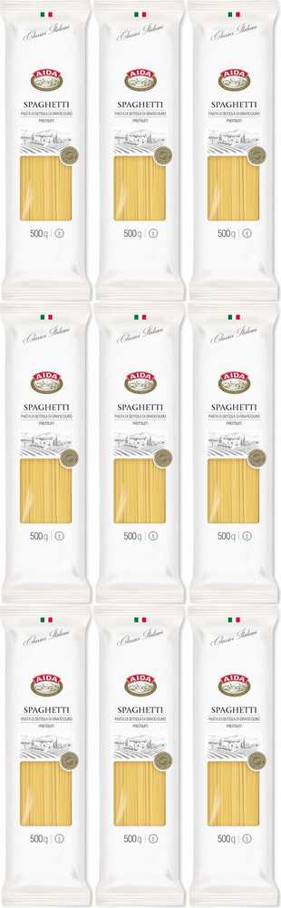 Макаронные изделия Aida Спагетти, комплект: 9 упаковок по 500 г  #1