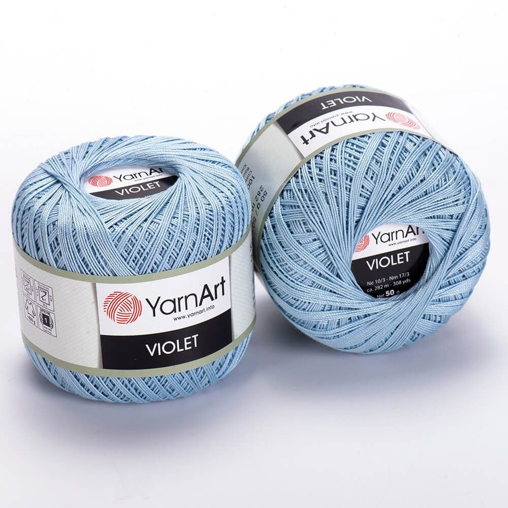 Пряжа YarnArt Violet - 3мотка(4917-голубой) 50г/282м, мерсеризованный хлопок 100%. ЯрнАрт Виолет  #1