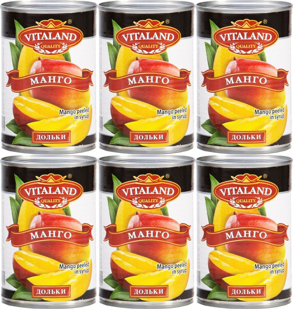 Манго Vitaland дольки в сиропе, комплект: 6 упаковок по 425 г #1