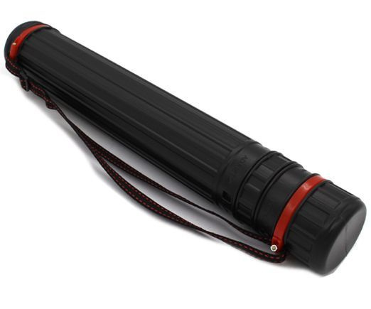 Тубус для чертежей А0 длина 640-1070 мм D-80 мм телескопический черный с регулируемым ремнём  #1