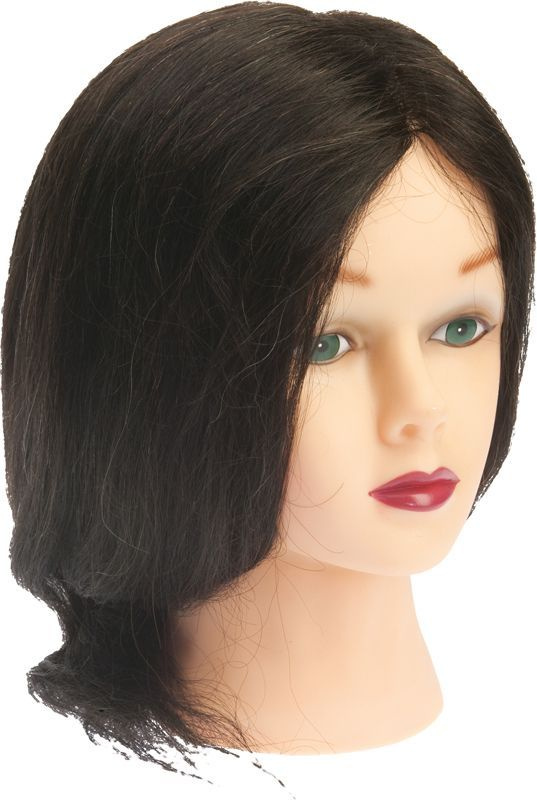 Голова-манекен учебная DEWAL "брюнетка" для парикмахеров, натуральные волосы 30-40 см M-2023M-401  #1
