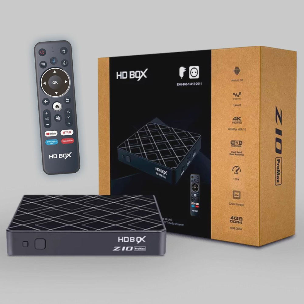 HDBOX Медиаплеер Z10 Pro MAX_6346321 Android, 4 ГБ/32 ГБ, Wi-Fi, Bluetooth, черный  #1