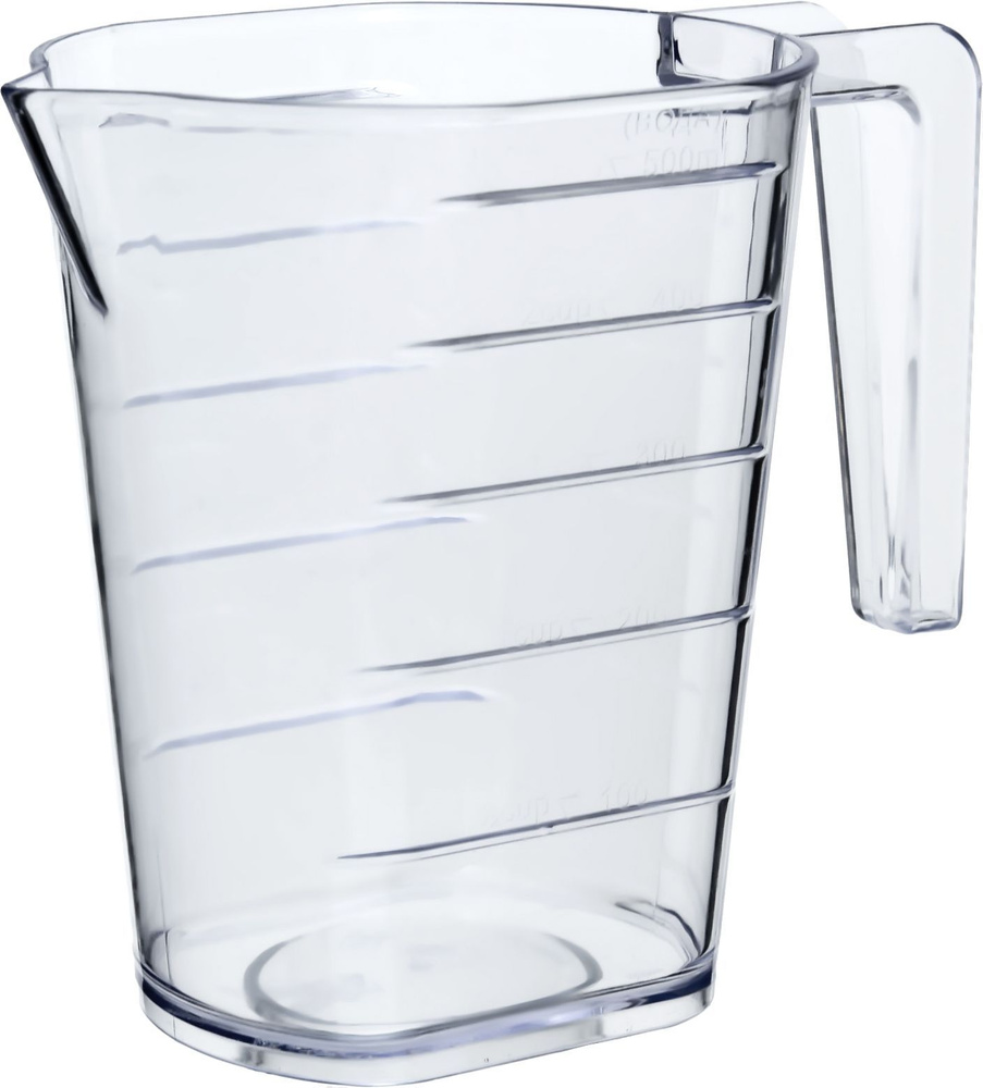 Кружка мерная Ар-Пласт Каскад 0.5 л, емкость мерная пластиковая, стакан мерный с носиком, прозрачный #1