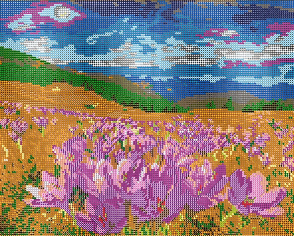 "Цветочное поле ", 24х30 см, набор для вышивания чешским бисером  #1