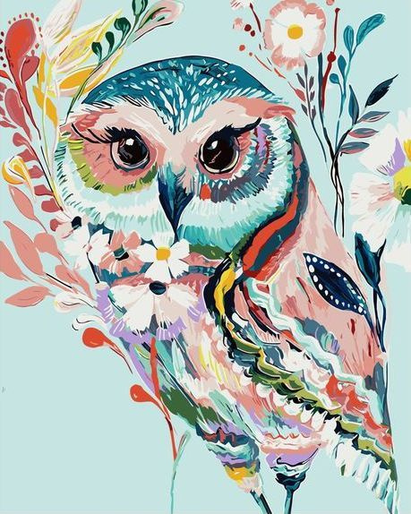 Картина по Номерам на Холсте 40х50 см БЕЗ ПОДРАМНИКА Colibri Сова Птицы для Детей и Взрослых  #1