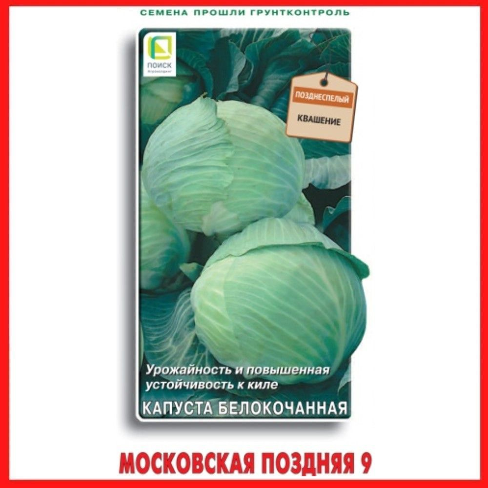 Семена Капуста белокочанная "Московская поздняя 9" 0,5 гр, для дома, дачи и огорода, в открытый грунт, #1